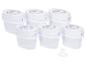 Six récipients blancs pour diffuseur d'arôme et une petite pièce.