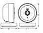 Dimensions : 61x87 mm et 71x87 mm, deux dessins techniques d'un luminaire.