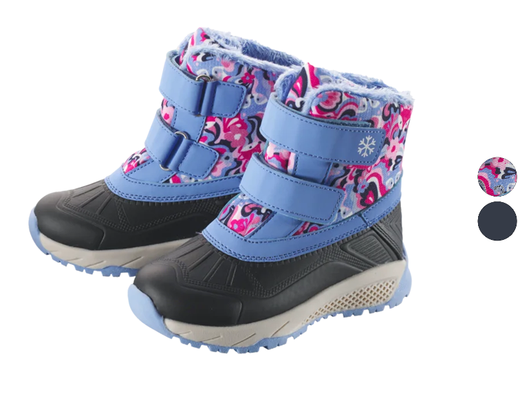 Bottes d'hiver pour enfants avec motif floral coloré et fermetures velcro