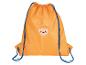 Sac à cordon orange avec motif de lion pour enfant.