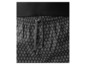 Pantalon de pyjama noir avec un motif géométrique blanc.