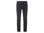 Un jean bleu foncé.