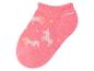 Chaussettes roses à motifs licornes.