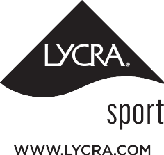 Logo noir avec le mot « LYCRA » et « sport », et l'adresse web.