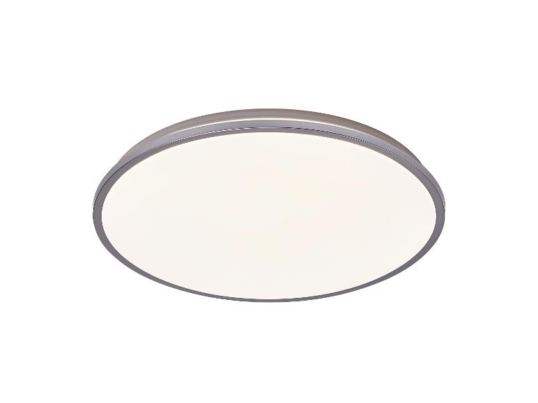 Plafonnier LED rond avec un rebord argenté