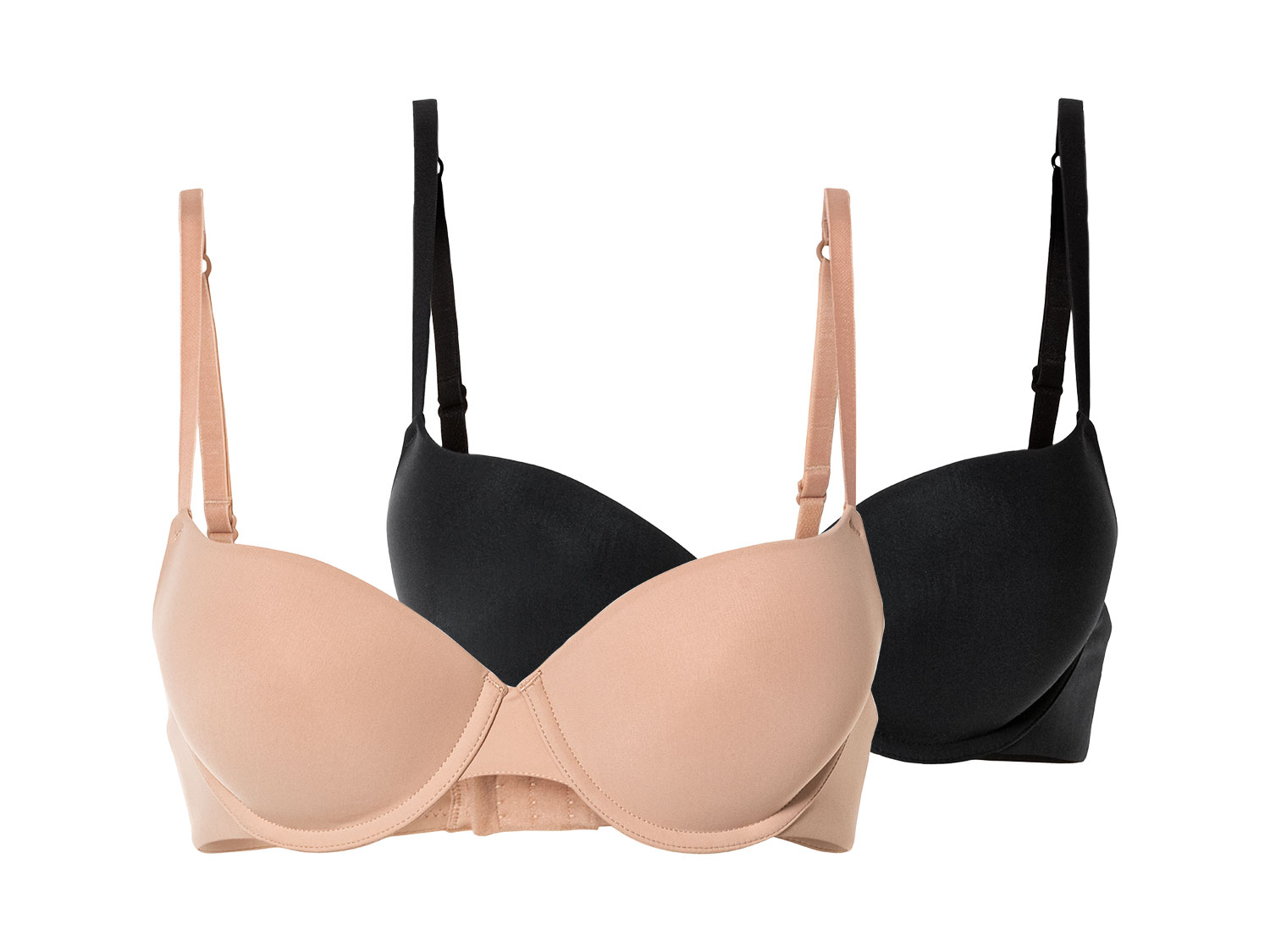 esmara® Lot de 2 soutiens-gorge à armatures femme  (noir/beige)