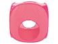 Tente de jeu rose pour enfants avec ouverture ronde.