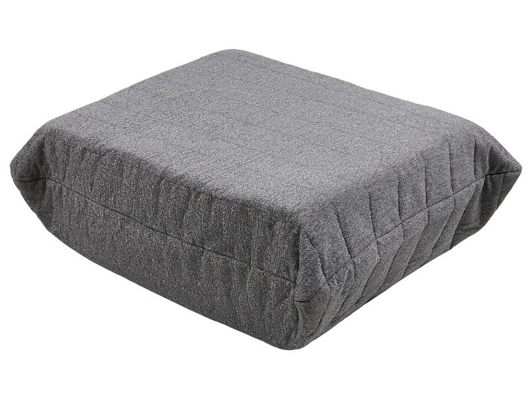 Pouf carré gris avec motif matelassé