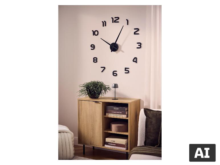 Horloge murale DIY moderne de LIVARNO home au-dessus d'un buffet élégant. [image générée par l'IA]