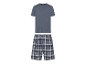 Pyjama homme : t-shirt grise et short à carreaux.