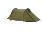 Une tente verte pour le camping.