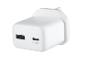 Chargeur mural blanc avec ports USB-A et USB-C, indiquant PD 20W.