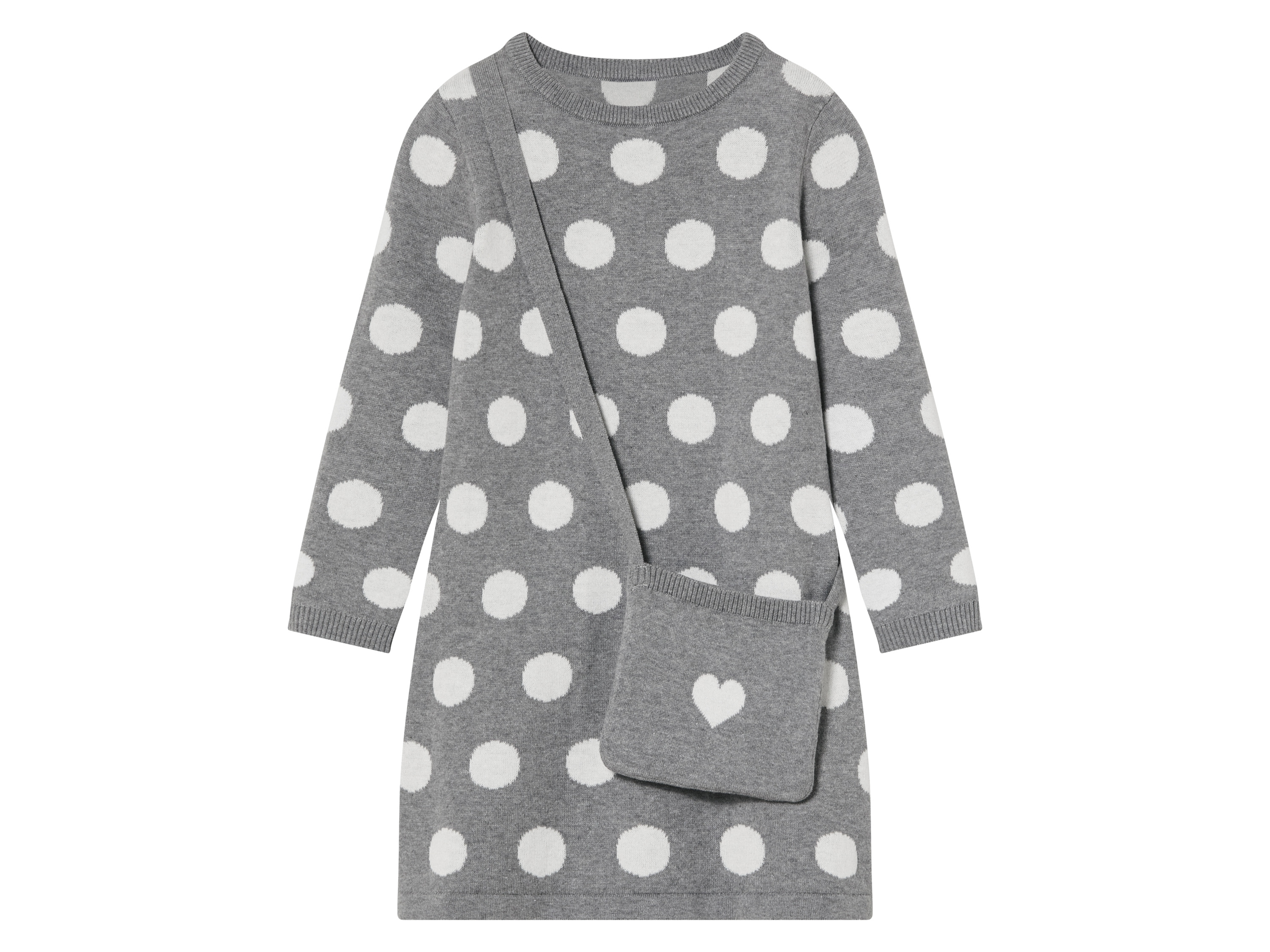 lupilu® Robe tricot bébé avec sac à main (2-4 ans, gris)