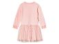 Robe rose pour fille à manches longues et jupe en tulle.