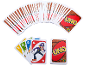 Cartes UNO thème Super Mario, étalées et empilées.