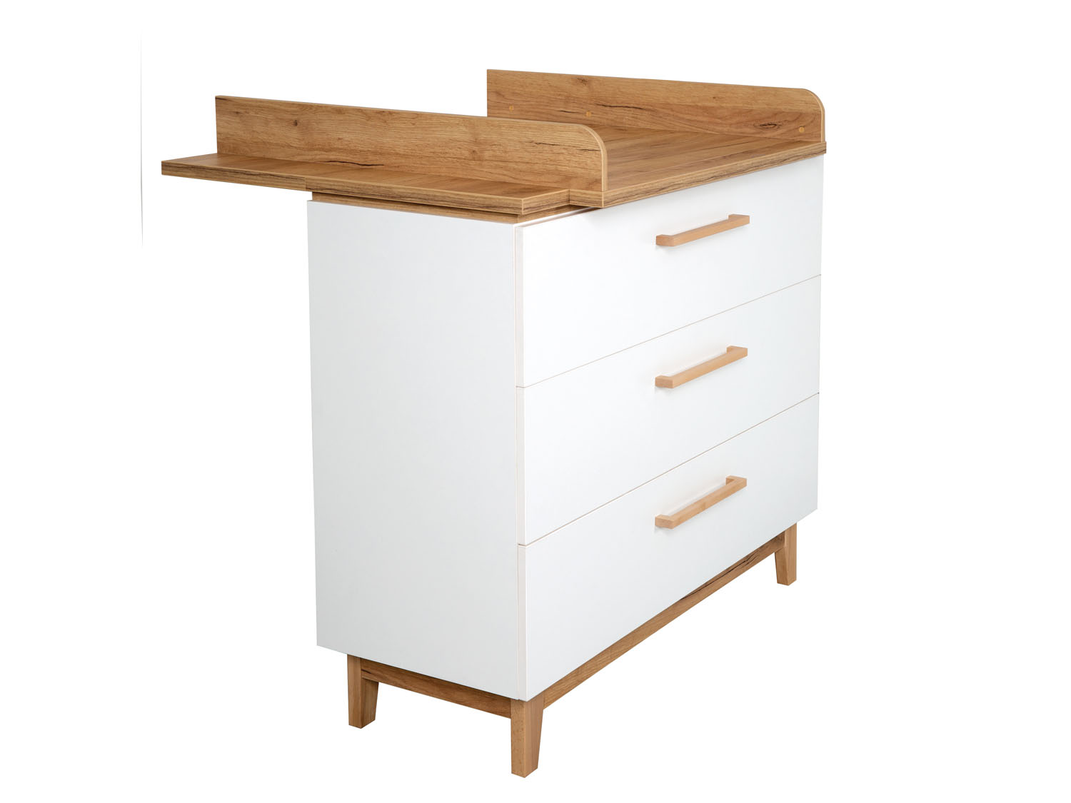 ROBA Commode Finn – Avec table à langer – 3 tiroirs – / Chêne doré - vue 4