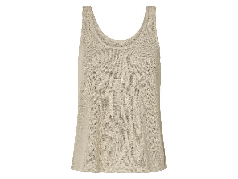 Débardeur beige en maille fine.