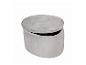 Pouf de rangement en velours gris avec couvercle amovible