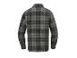 Chemise polaire à carreaux pour homme en gris et gris foncé avec des accents beiges, vue arrière.