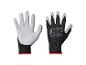 Une paire de gants de travail PARKSIDE noirs et blancs avec bordure rouge.