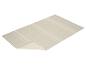 Tapis beige et gris à rayures, style minimaliste.