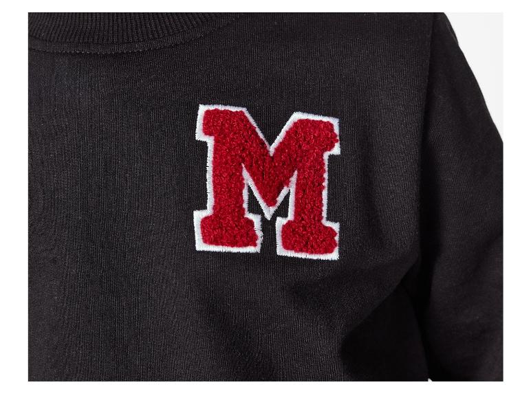 Sweat-shirt noir avec appliqué lettre rouge