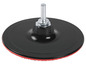 Disque de ponçage noir avec bord rouge pour outils.