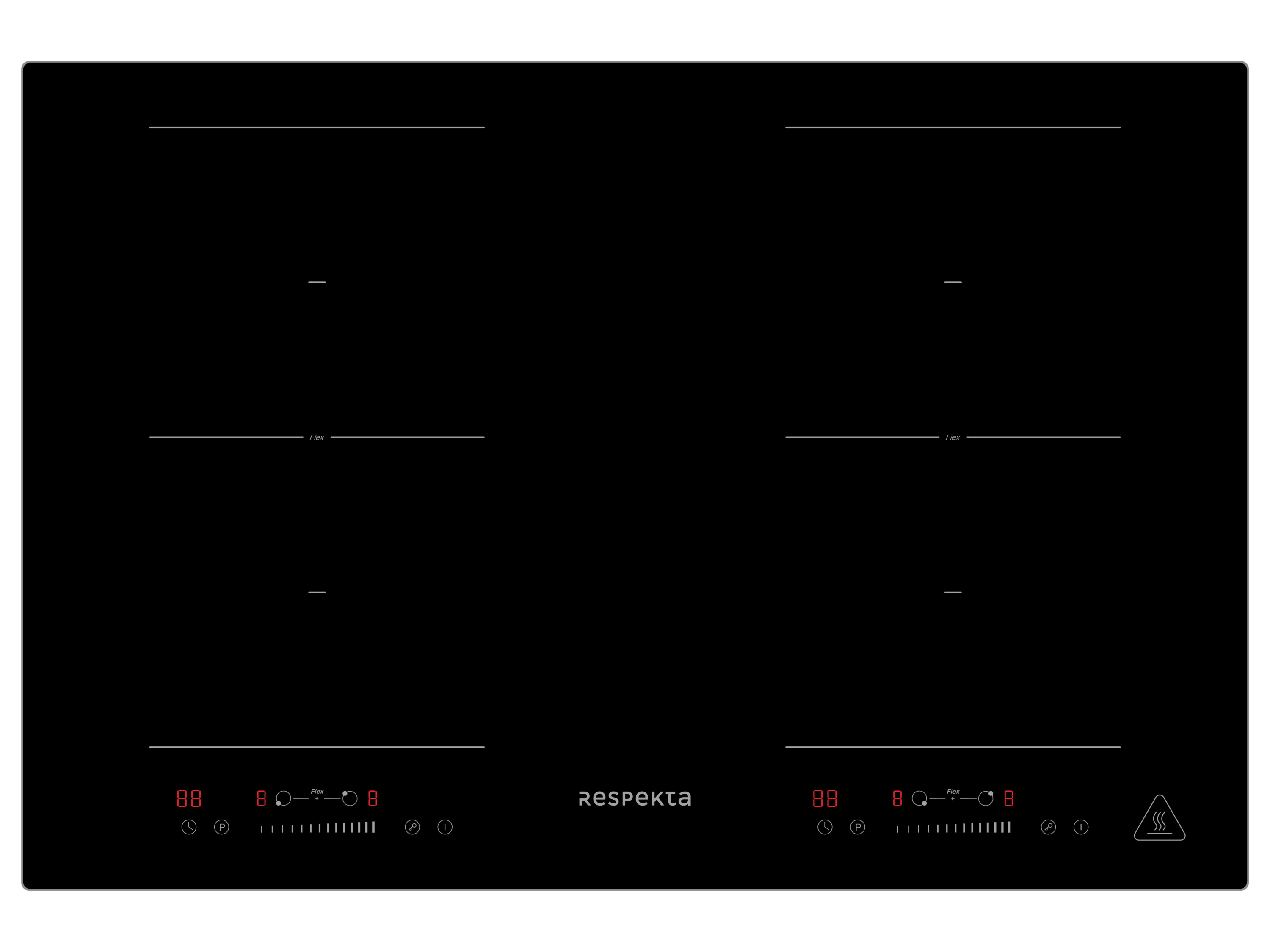 Plaque de cuisson Respekta Table de cuisson vitrocéramique KM8800IF 28 autarcique 60cm cadre inox induction 4 zones de - vue 2