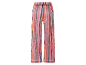 Pantalon rayé multicolore en tissu léger.