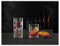 Deux verres avec des boissons et de la glace, garnis de fruits.