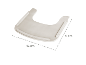 Plateau de chaise haute en plastique blanc, 43 cm sur 41 cm.
