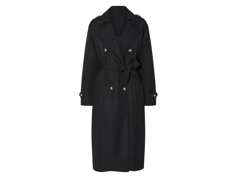 Un élégant trench-coat bleu marine.