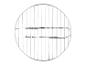 Grille de cuisson ronde en métal chromé avec deux niveaux.