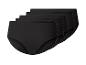 Lot de cinq culottes en coton noir, empilées et vues sous un léger angle.