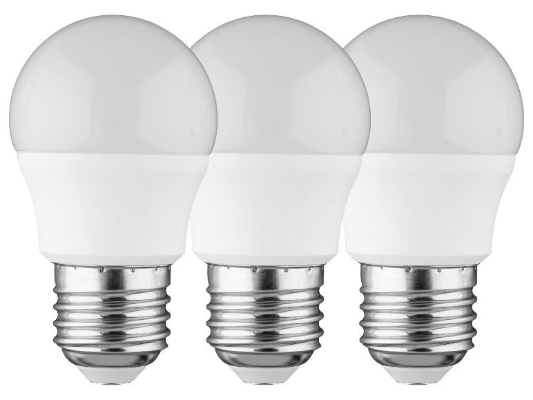 Trois ampoules LED GU10 blanches.