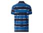 Polo homme à manches courtes rayé bleu, bleu marine et blanc, vue arrière.