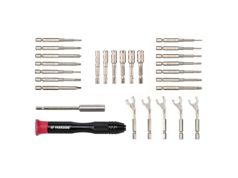 Tournevis Parkside, embouts cruciformes, Torx et clés.