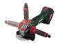 Une meuleuse d'angle Parkside X20V Team verte avec un disque.
