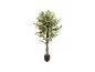 Arbre artificiel à feuilles panachées dans un pot noir