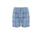 Short de pyjama homme à carreaux bleus avec cordon de serrage.