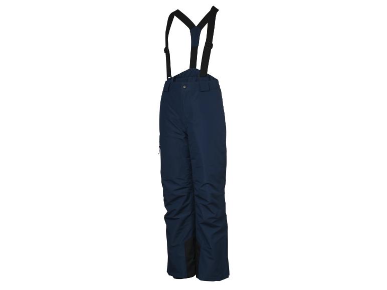 Pantalon de ski bleu avec bretelles.