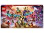 Ensemble LEGO Ninjago 71836 avec un dragon doré et violet, des figurines et des accessoires.