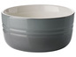 Bol en céramique gris avec intérieur blanc.