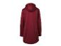 Longue veste bordeaux pour femme avec capuche, vue de dos.