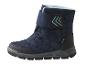 Bottines d'hiver bleues imperméables avec une semelle noire.