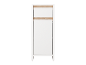 Armoire blanche avec un tiroir en bois.