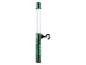 Longue lampe de travail LED verte avec tube lumineux blanc et crochet de suspension noir.