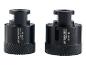 Deux trépans diamantés noirs, 45mm et 53mm, pour percer les matériaux durs.