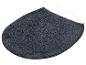 Un tapis de bain gris foncé avec une texture douce et moelleuse.