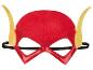 Masque de super-héros rouge avec des ailes éclair jaunes et un élastique noir